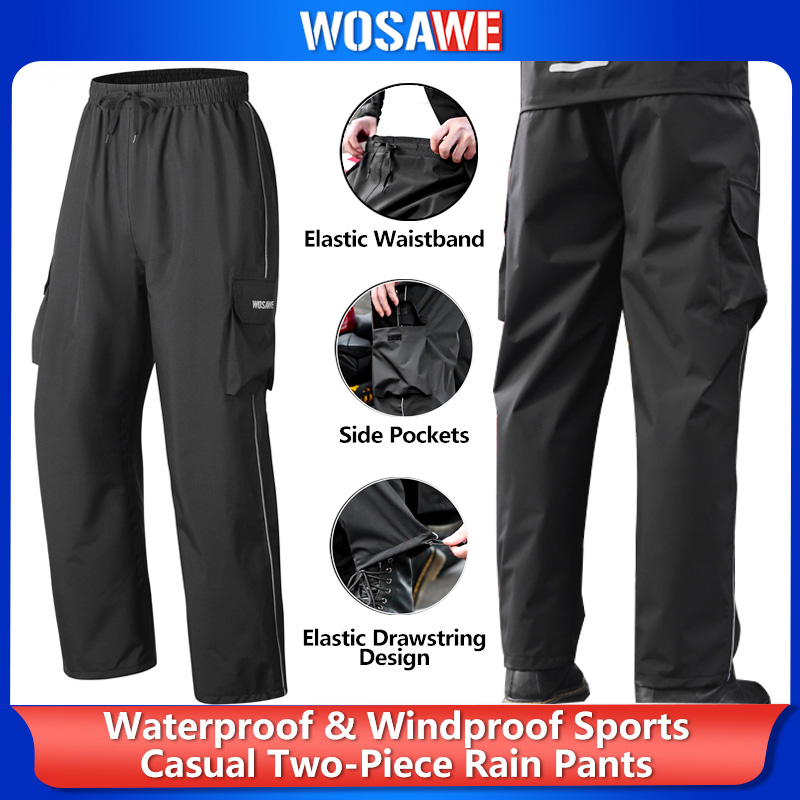 Motorcycle Gear Rain - WOSAWE Motorcycle Rain Pants Rainstorm Prevention