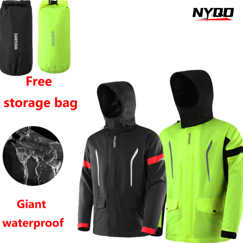 Motorcycle Gear Rain - WOSAWE Motorcycle Raincoat Waterproof Jacket Rider