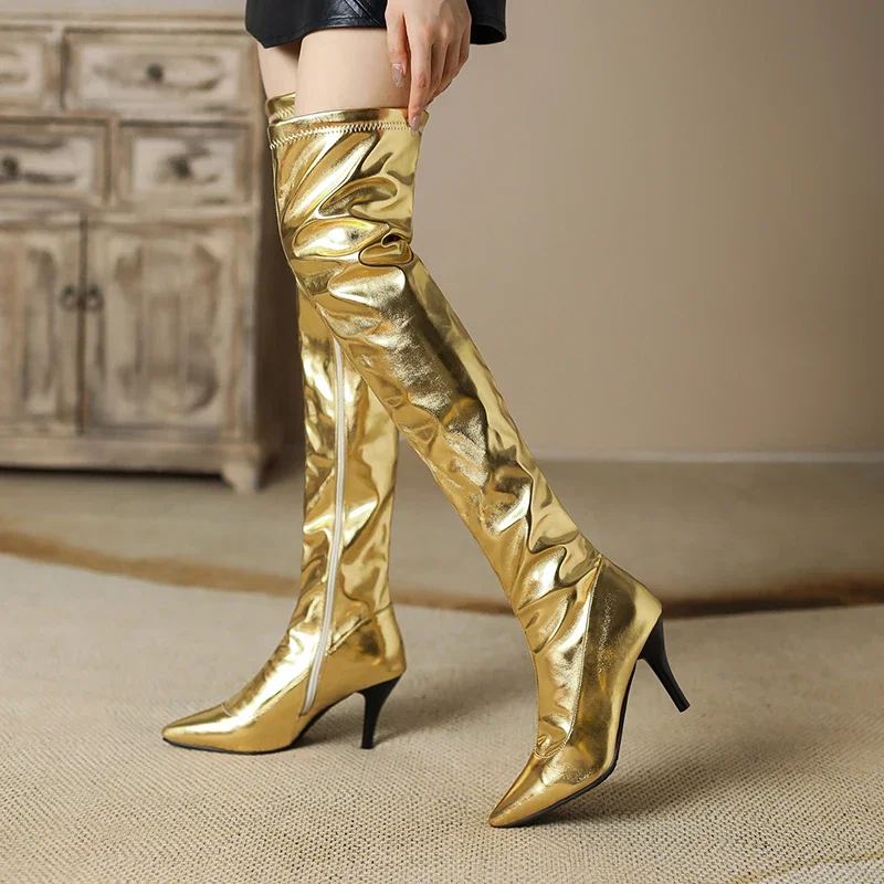 Women Thigh High Boots Silver  – Riding Boot Short Bewertung und Preis