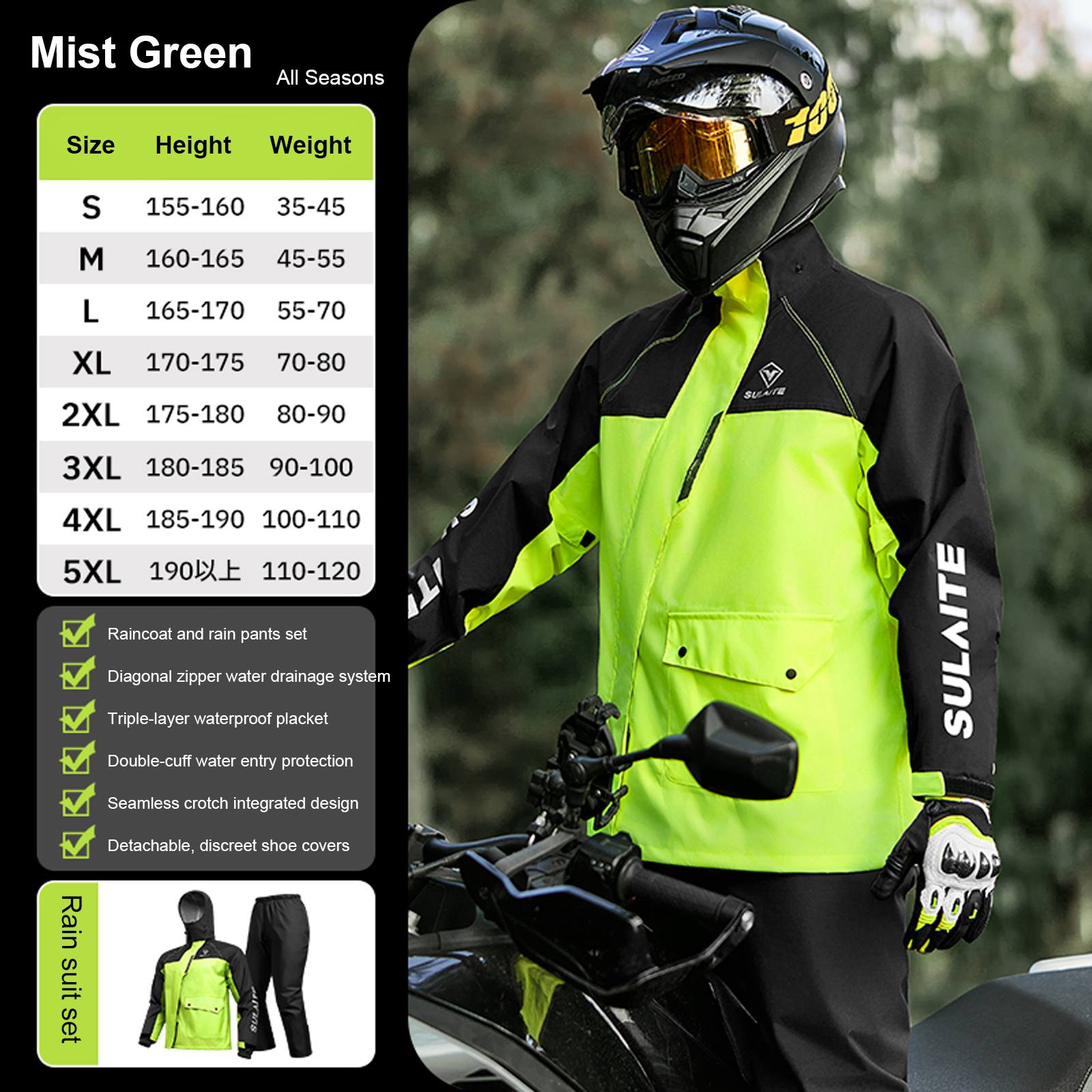 Motorcycle Rain Suit for Men & – Motorcycle Gear Mens Bewertung und Preis